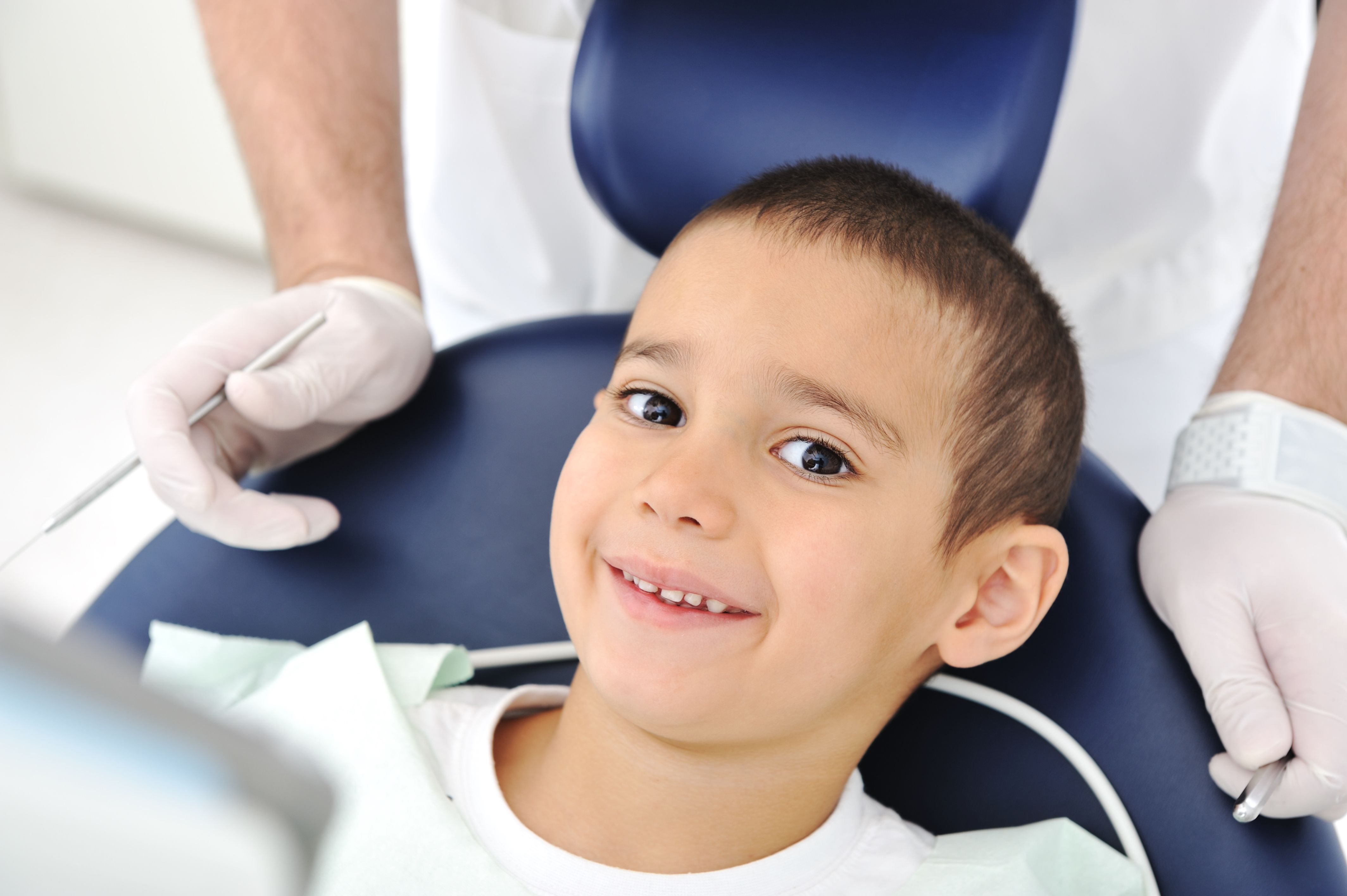 Young boy in a dental chair